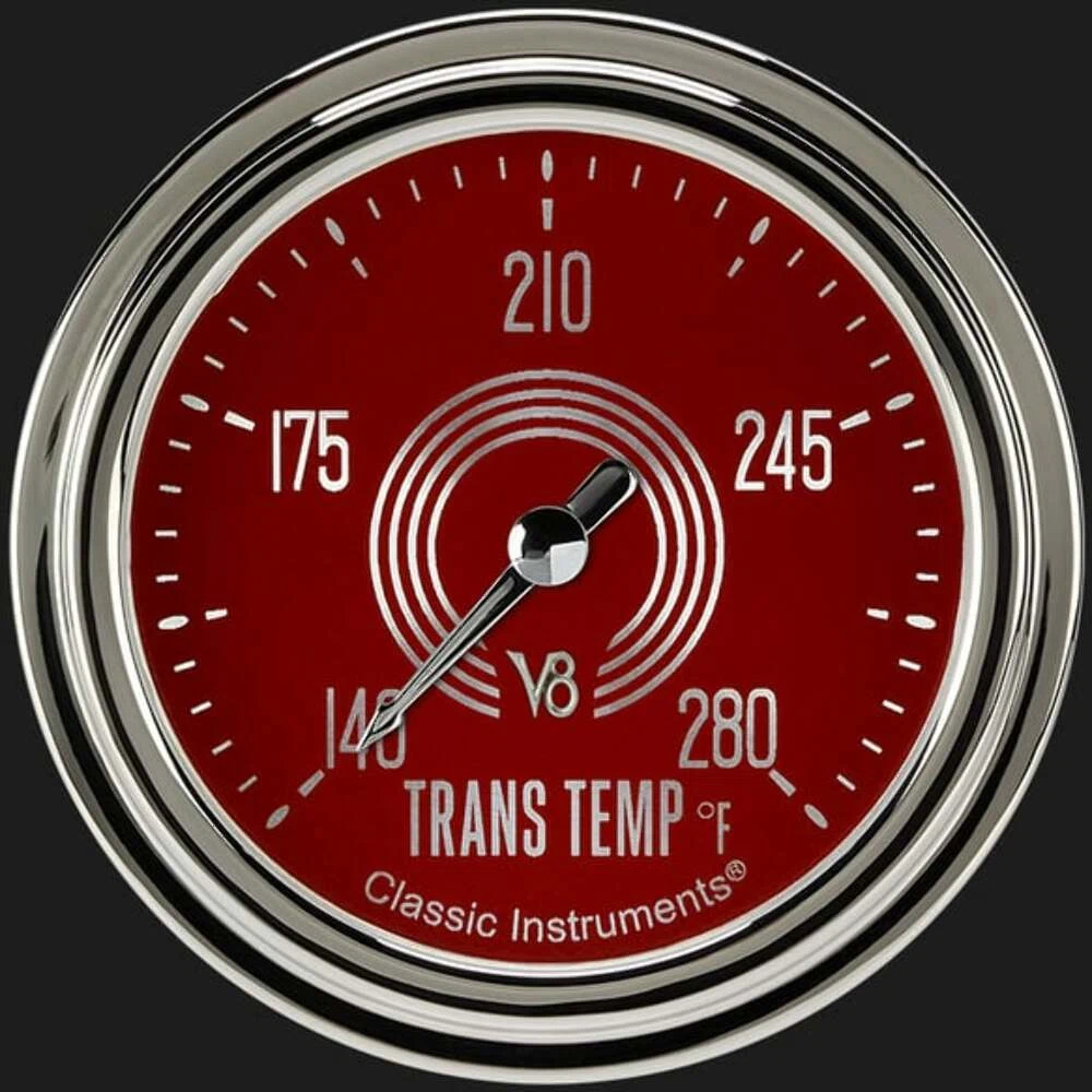 V8 Red Steelie 2 5_8_ Transmission Temperature Gauge V8RS327SLC